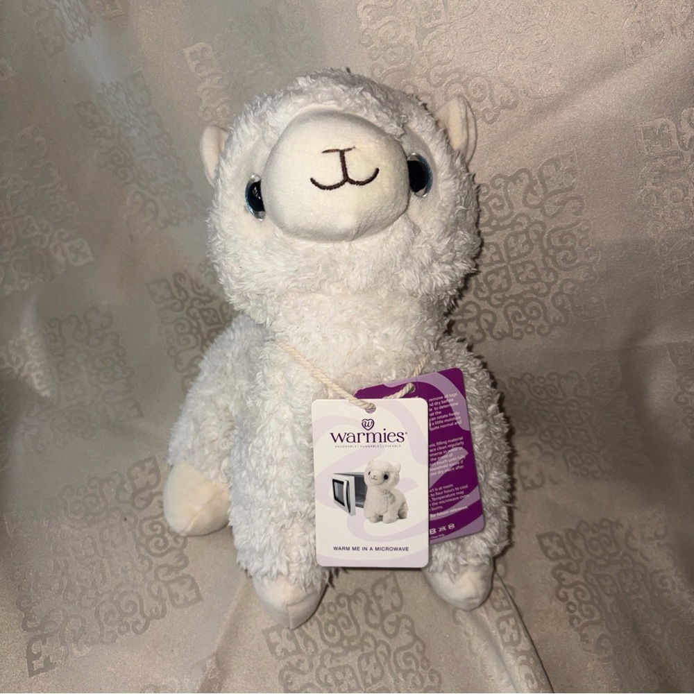 New Warmies Plush Llama in Cream Lavender Scented Microwavable